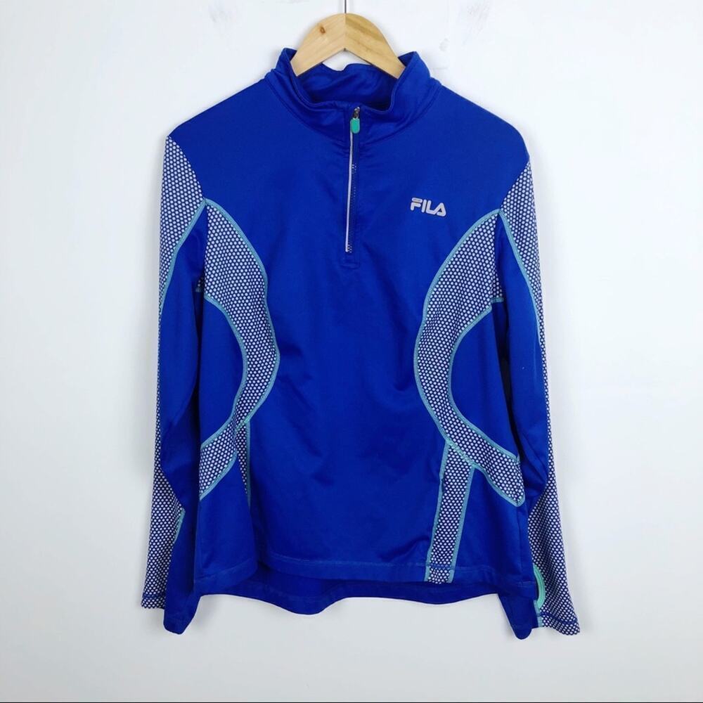 Fila Sport Half Zip Running Pullover Shirt Blue XL